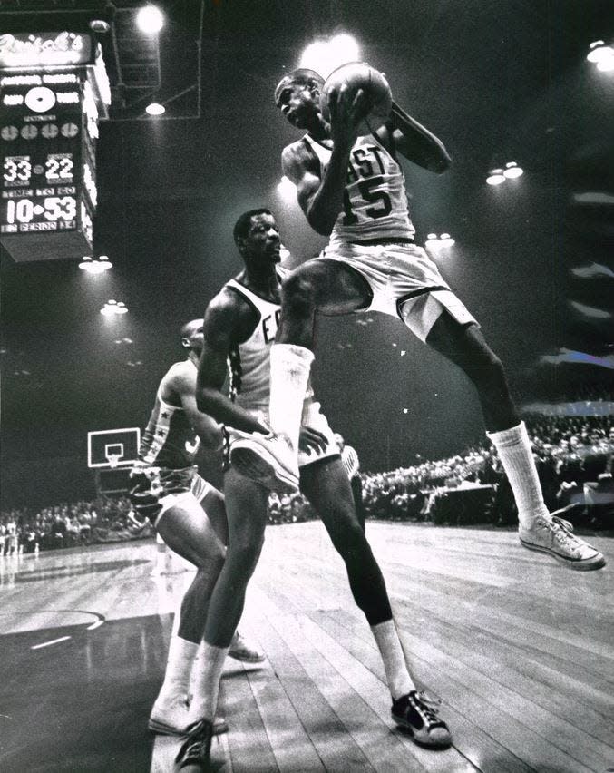 Some of the greatest basketball players in the world came to Cincinnati for the 1966 NBA All-Star Game, including Bill Russell (left).