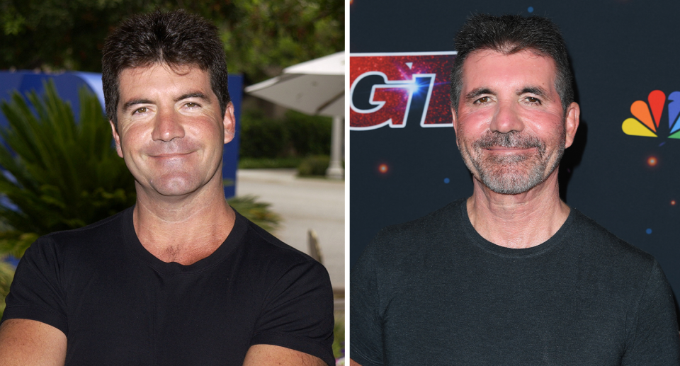 Simon Cowell before and after his transformation.