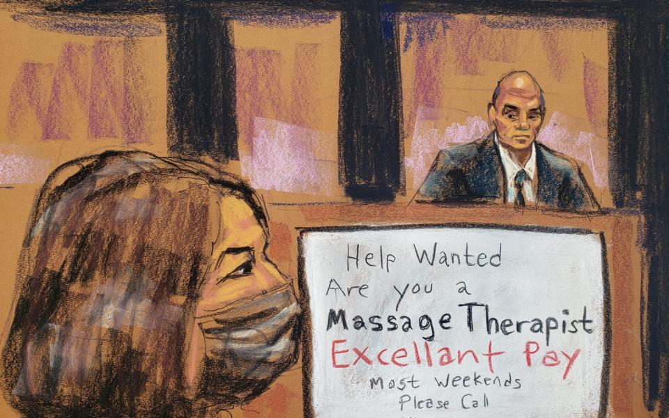 The court was shown an advert for a professional masseur - Jane Rosenberg/ Reuters 