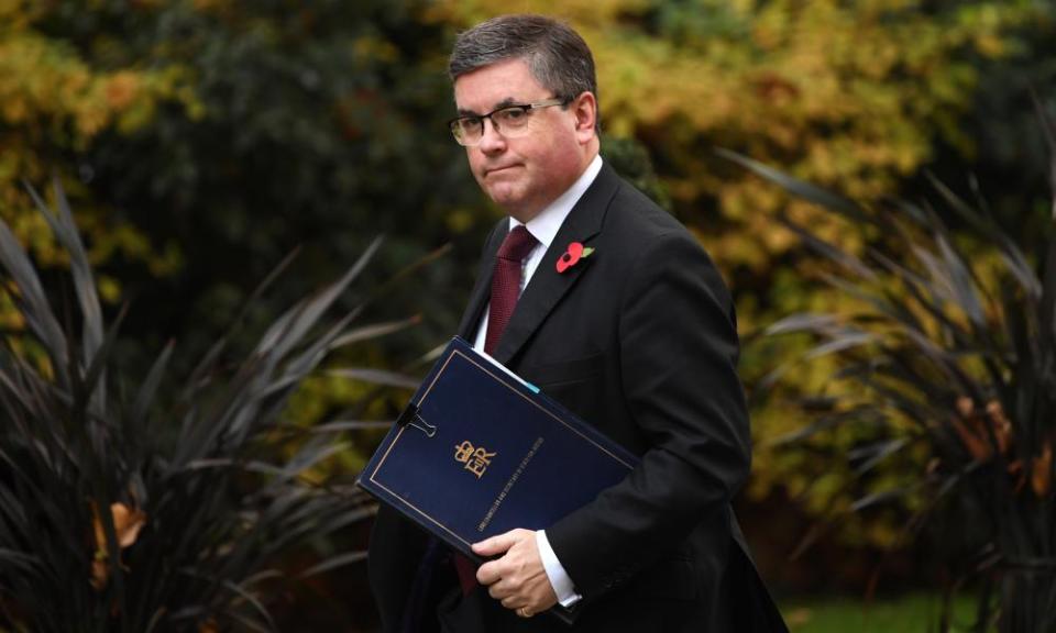 Justice secretary Robert Buckland arrives at No 10 for a cabinet meeting in November.