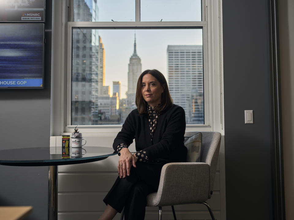 Liz Cole, president of NBC News Studios, in her office at 30 Rockefeller Plaza. (Christopher Gregory-Rivera for The Washington Post)