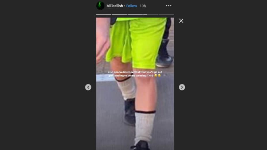 Screenshot from Billie Eilish Instagram