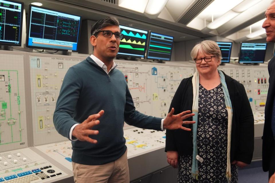Former prime minister Rishi Sunak with Therese Coffey (PA) (PA Wire)