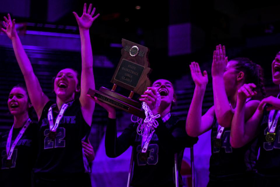 The Fair Grove Lady Eagles beat the El Dorado Springs Bulldogs to claim the Class 3 Girls State Championship at Mizzou Arena on Saturday, March 9, 2024.