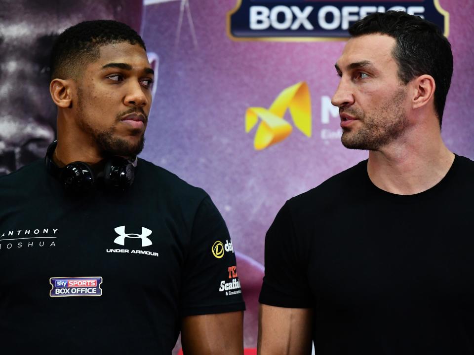 Joshua and Klitschko will go head to head at Wembley Stadium: Getty