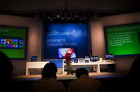 Steven Sinofsky, president of Windows and Windows Live attends the Windows 8 Consumer Preview presentation.