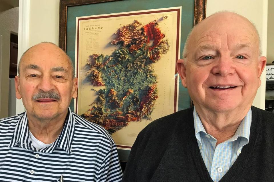 Mike Lyons of Cambria, right, and his husband, Dick Morse, are happily planning their next trip to Ireland, a visit they make more often now that Lyons is a dual citizen of both the United States and Ireland.