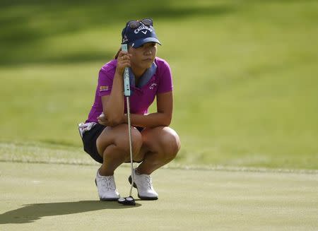 FILE PHOTO: Apr 3, 2016; Rancho Mirage, CA, USA; Lydia Ko looks at the green on the 12th hole during the final round of the ANA Inspiration tournament at Mission Hills CC - Dinah Shore Tournament Course. Kelvin Kuo-USA TODAY Sports