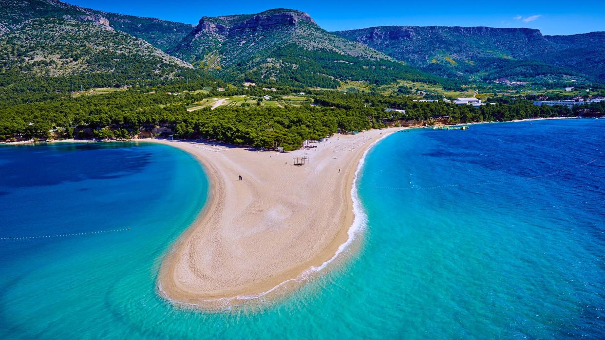 Croatia, Dalmatia, Brac Island, Zlatni rat beach