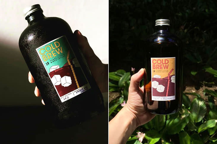 Cold brew from Three Little Birds in “big format” one-litre bottles – Pictures courtesy of Three Little Birds