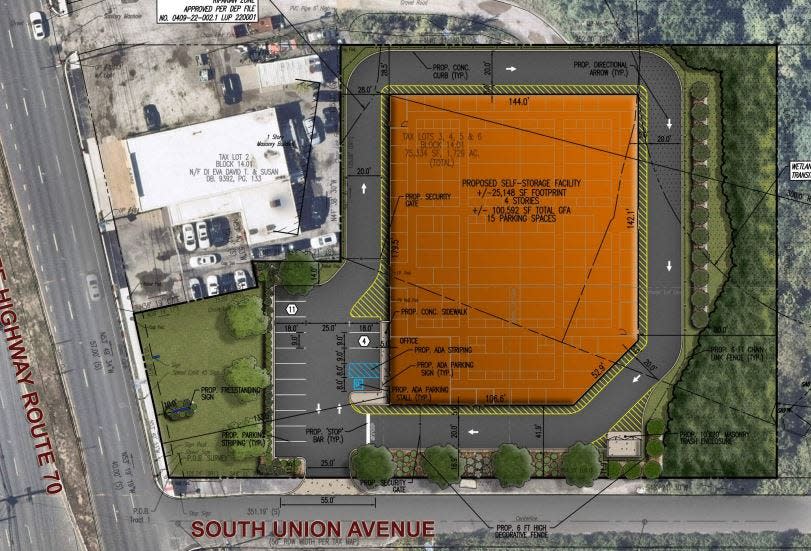 A developer proposed building a storage facility off South Union Avenue at Route 70 in Cherry Hill.