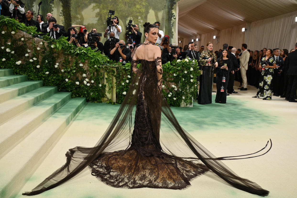 US social media personality Emma Chamberlain arrives for the 2024 Met Gala at the Metropolitan Museum of Art on May 6, 2024, in New York. The Gala raises money for the Metropolitan Museum of Art's Costume Institute. The Gala's 2024 theme is 