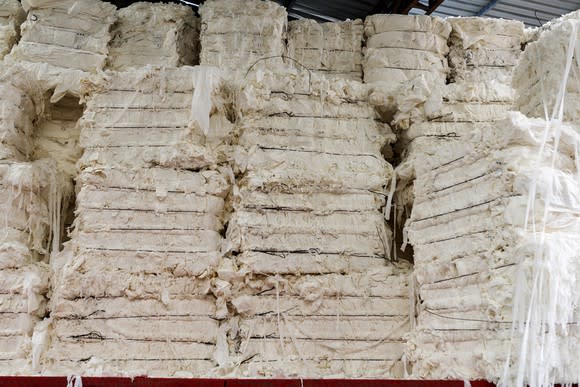 Paper pulp in stacks