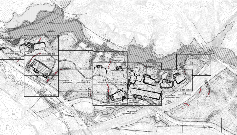 Apple’s proposed campus in Research Triangle Park. The map was included in a trove of site plans submitted to Wake County in May 2023.