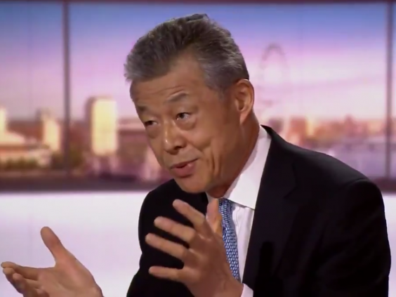 China's ambassador to the UK, Liu Xiaoming, appears on 'The Andrew Marr Show' on 19 July 2020 (BBC)