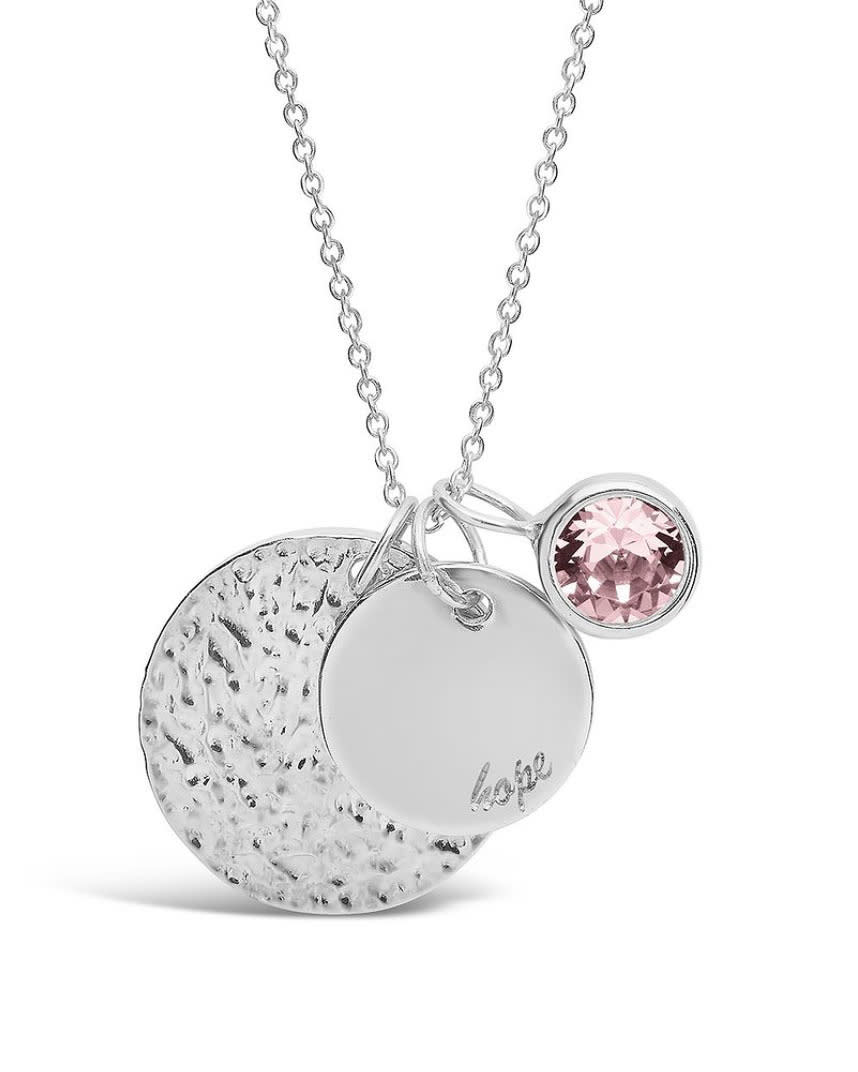 Sterling Forever Jewelry Breast Cancer Awareness Necklace