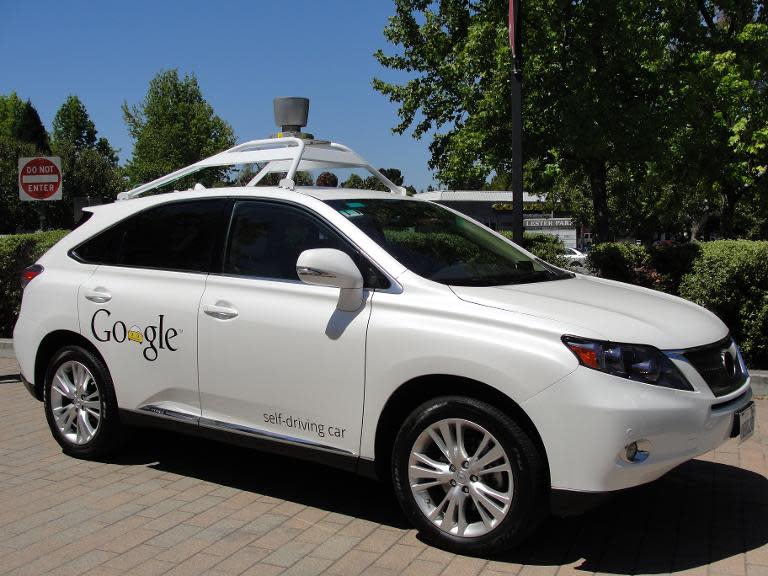 A Google self-driving car is seen in Mountain View, California, on May 13, 2014