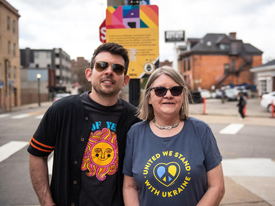 Kozachenko, pictured with her son, said her family is proud of her place in LGBTQ history. (sarah huny young for NBC News)