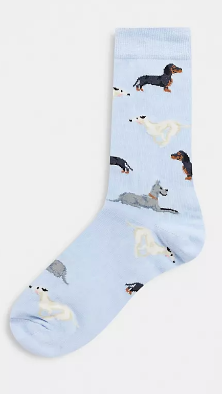 ASOS DESIGN Ankle Socks with All-Over Dog Design (Photo via Anthropologie) 