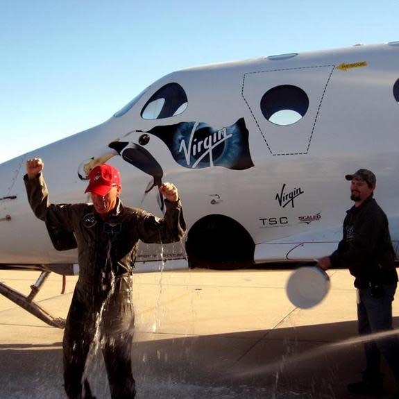 CJ Sturckow guided Virgin Galactic's private SpaceShipTwo through an unpowered "glide flight" in the skies above California's Mojave Air and Space Port.