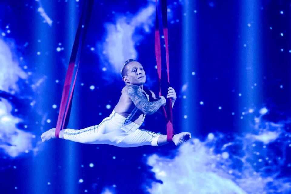 Aerialist Alan Silva, who has competed twice on “America’s Got Talent,” performs in Circus Sarasota’s 25th anniversary dshow under the big top at Nathan Benderson Park. AMERICA'S GOT TALENT: ALL-STARS -- "101"  Episode  -- Pictured: Alan Silva -- (Photo by: Trae Patton/NBC)