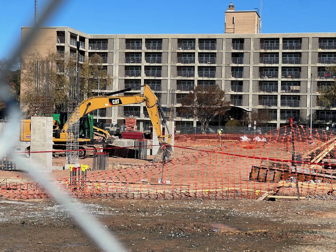 A few blocks south in Durham’s urban center, crews are also busy demolishing Liberty Street Public Housing Apartments.