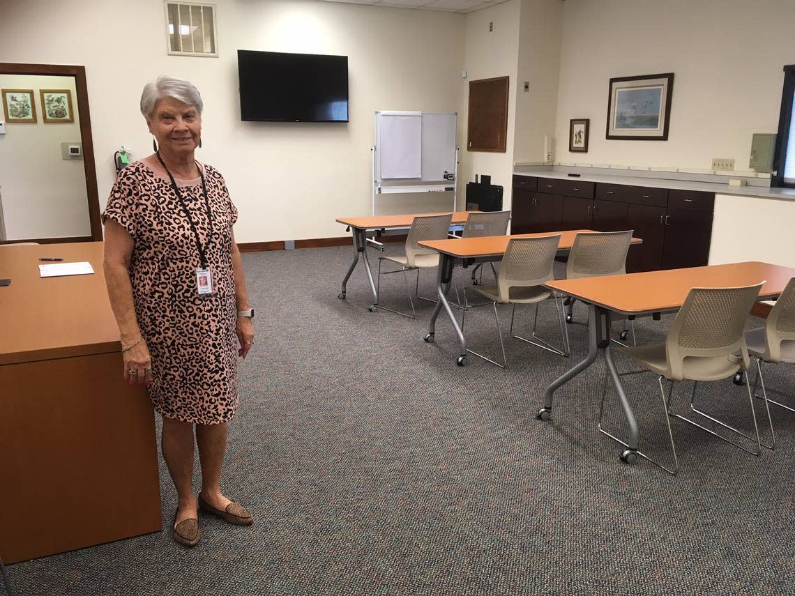 Yvonne Norris, regional director for the NC Insurance Department, in the training room of the department’s Whiteville office.