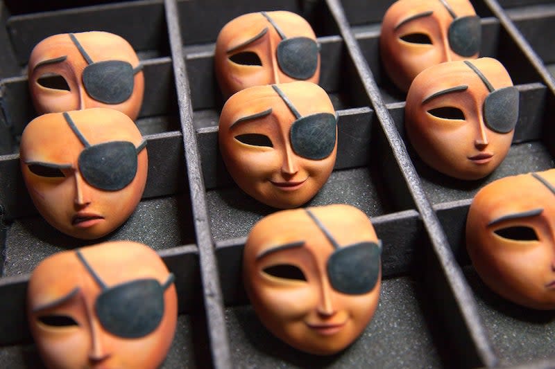 Resin 3D printed faces. LAIKA has compiled a database of millions of possible facial expressions/Courtesy Laika Studios