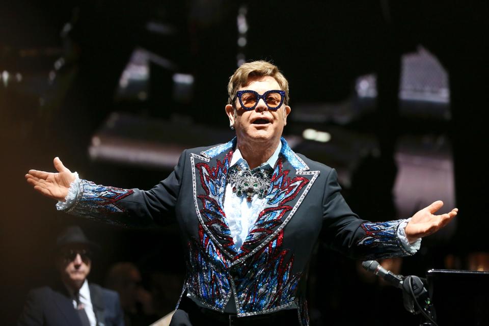 Elton John is more than just a Gucci muse—he lent one of his album covers to the brand for a 2018 collab.