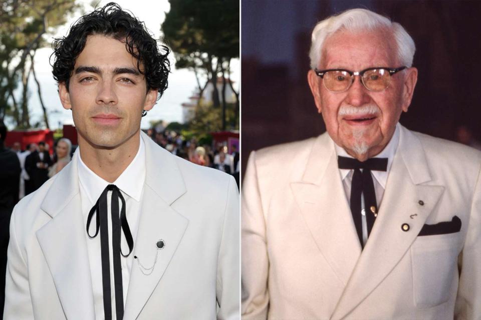 <p>Kennedy Pollard/amfAR/Getty; Roxanne McCann/Getty</p> Joe Jonas, Colonel Sanders.