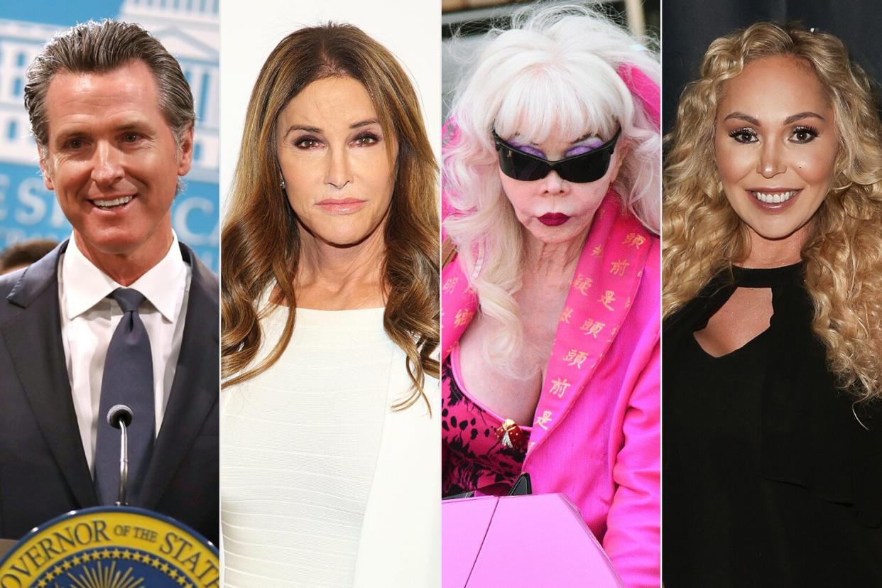 Gov. Gavin Newsom, Caitlyn Jenner, Angelyne and Mary Carey