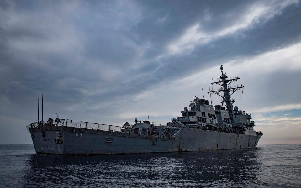 The USS Carney in the Mediterranean Sea