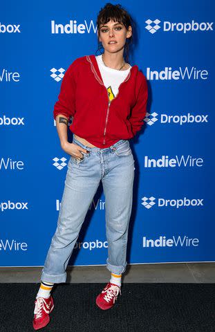 <p>Anna Pocaro/IndieWire via Getty Images</p> Kristen Stewart at the IndieWire Sundance Studio presented by Dropbox in Park City, Utah