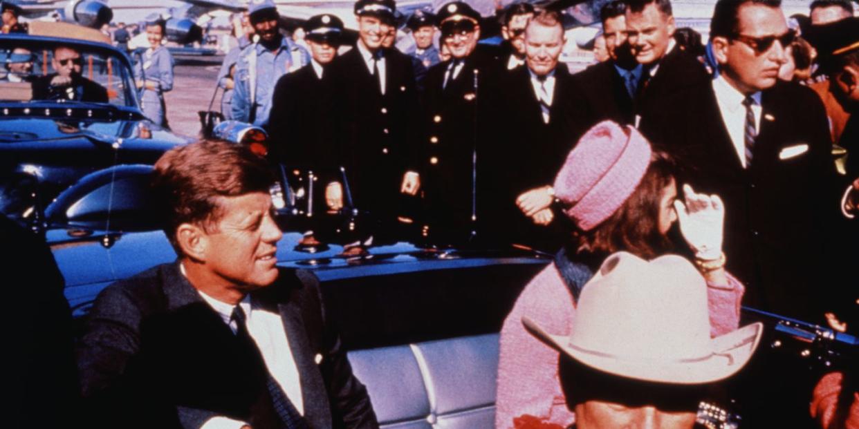 john and jackie kennedy with john connally in automobile