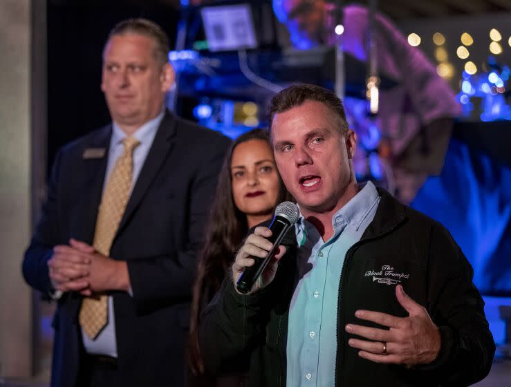 Huntington Beach City Attorney Michael Gates at a "meet and greet" event in Huntington Beach on Oct. 26.