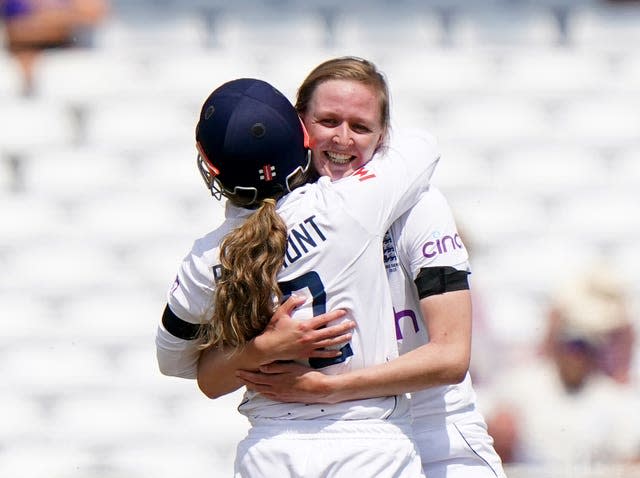 Lauren Filer, right, joins Heather Knight at London Spirit (Tim Goode/PA)