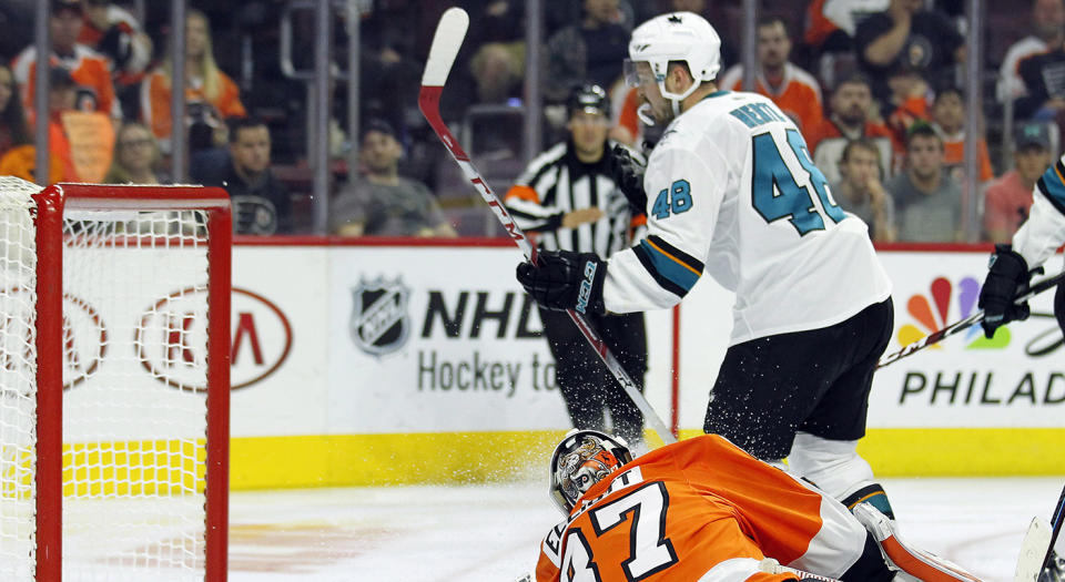 Tomas Hertl is one of the Sharks’ many dangerous weapons. (Tom Mihalek/AP)