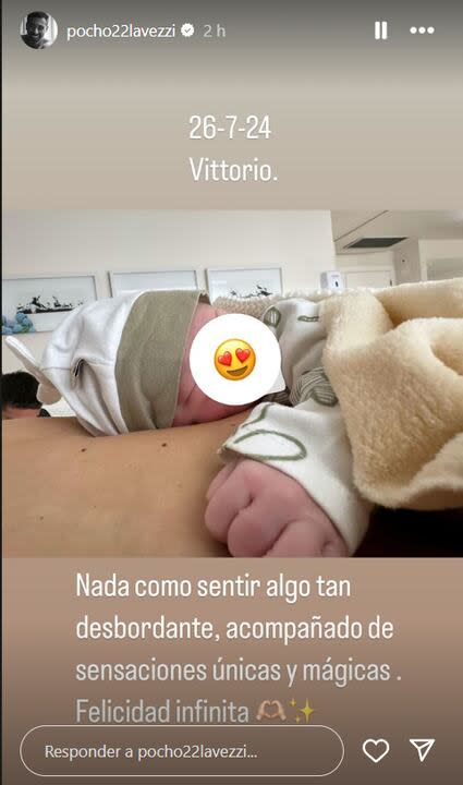 El posteo del Pocho Lavezzi tras convertise en padre por segunda vez (Foto: captura Instagram/pocho22lavezzi)