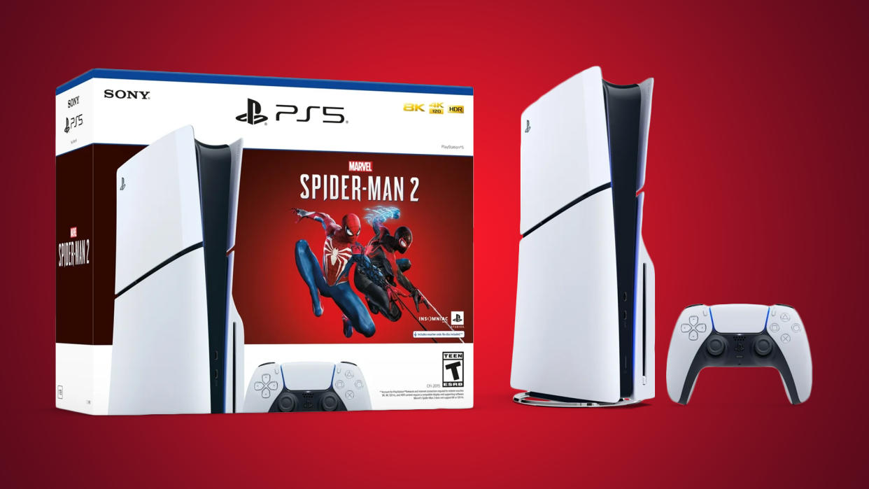  PS5 Slim with Spider-Man 2. 