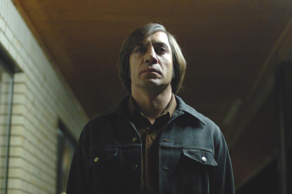 FILE - This file photo released by Miramax shows actor Javier Bardem in a scene from "No Country for Old Men." (AP Photo/Miramax Films, Richard Foreman, File)