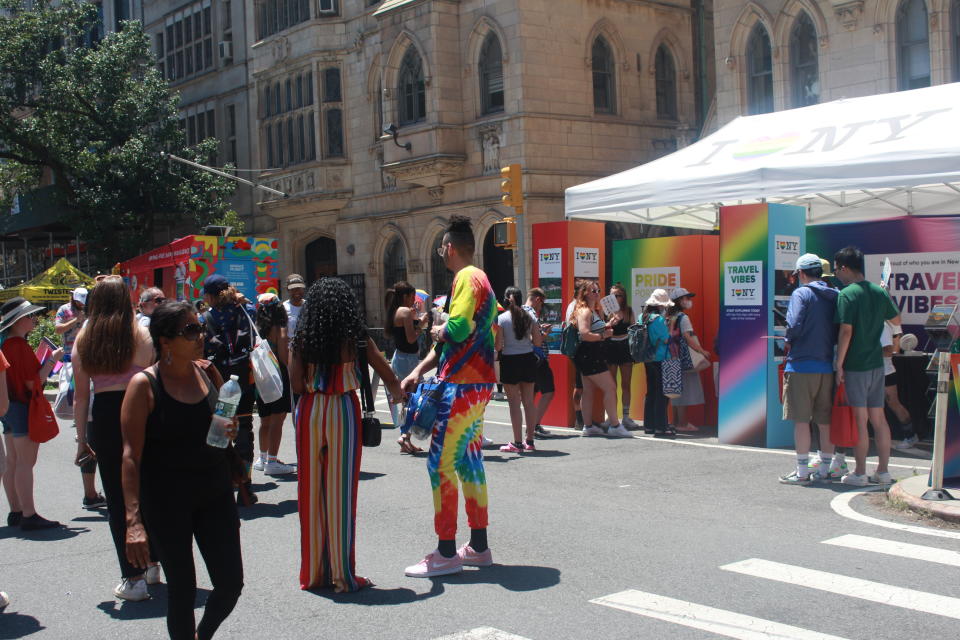 Scenes on Sunday’s NYC Pride March. - Credit: WWD/Kaley Roshitsh