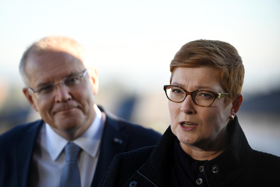 Liberal election candidates Scott Morrison and Marise Payne