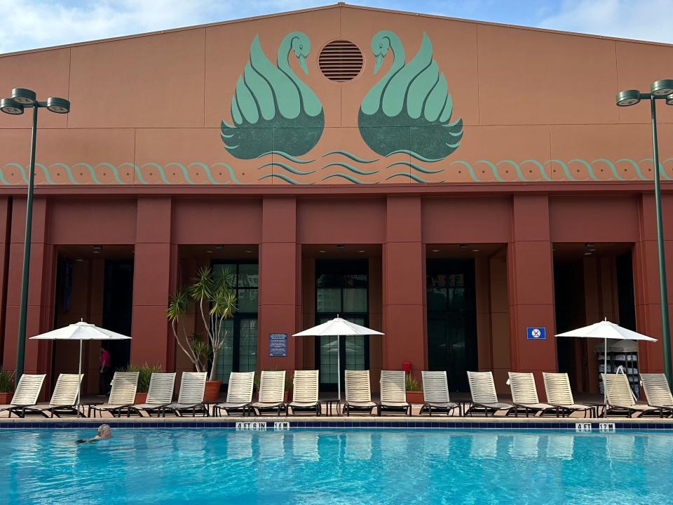 pool area at the swan hotel in disney world