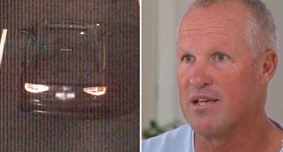 A photo of the black Audi. A photo of the Melbourne man who received the fines.