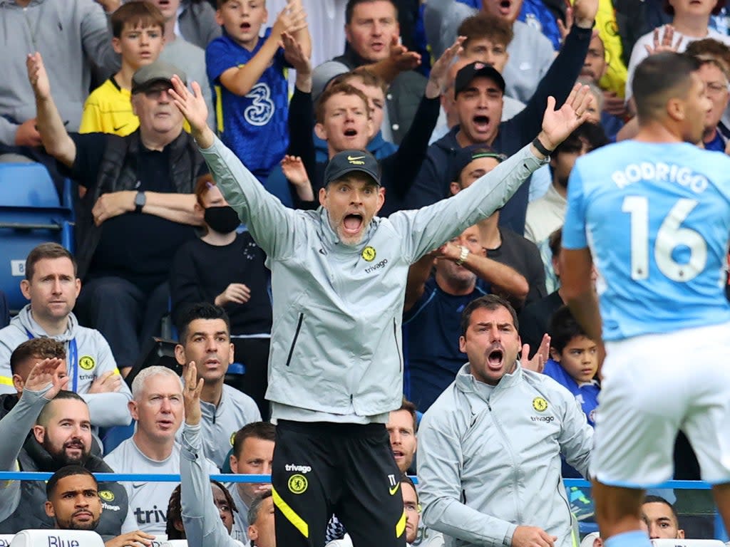 Thomas Tuchel reacts at Stamford Bridge (Getty)