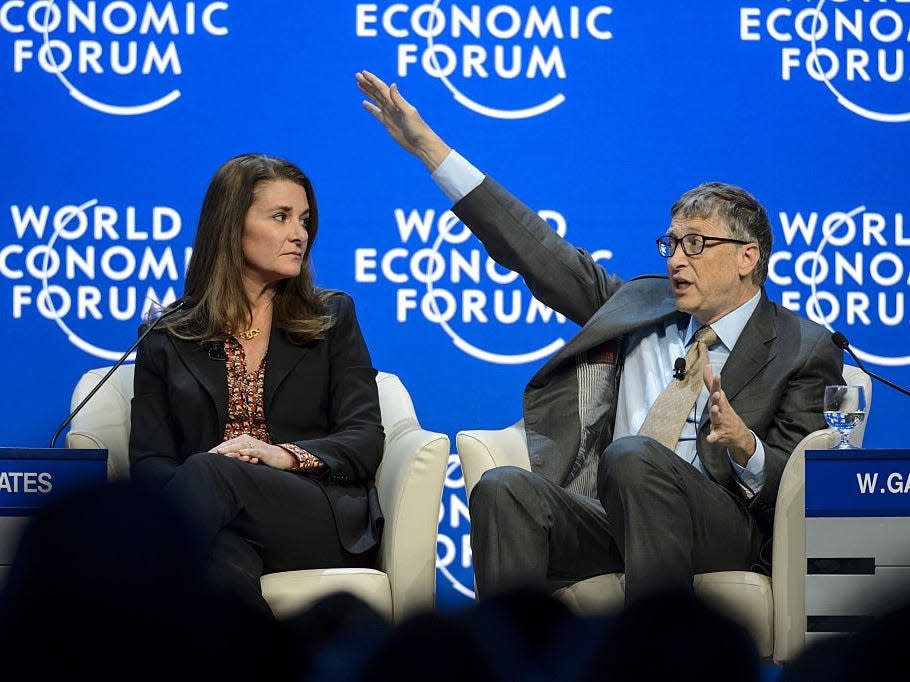 Melinda Gates Bill Gates at Davos 2015