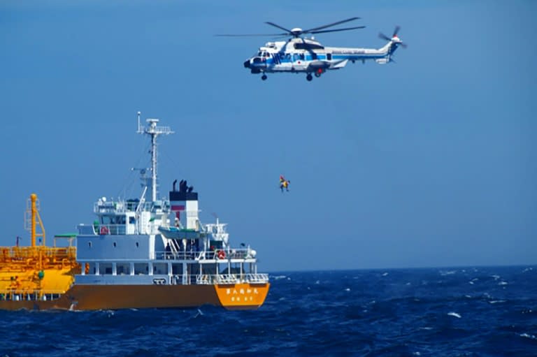 A woman who went swimming off a beach in Japan and was swept out to sea was rescued about 80 kilometres (50 miles) off the coast after 36 hours (Handout)