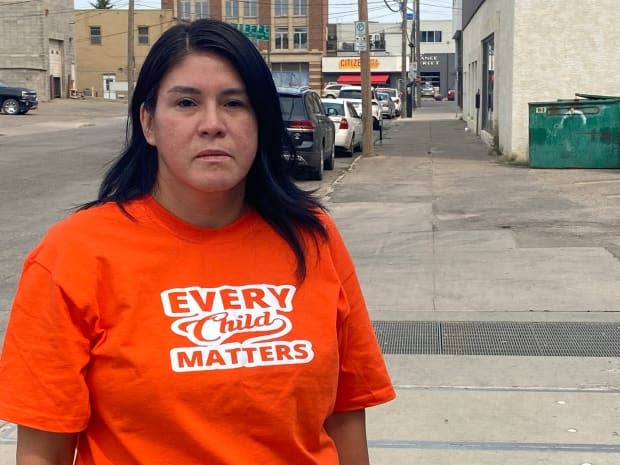 Melissa Parkyn, a worker with the Saskatoon Indian and Metis Friendship Centre, said residential school survivors 'feel like they know they're not respected and listened to.'  (Jason Warick/CBC News - image credit)