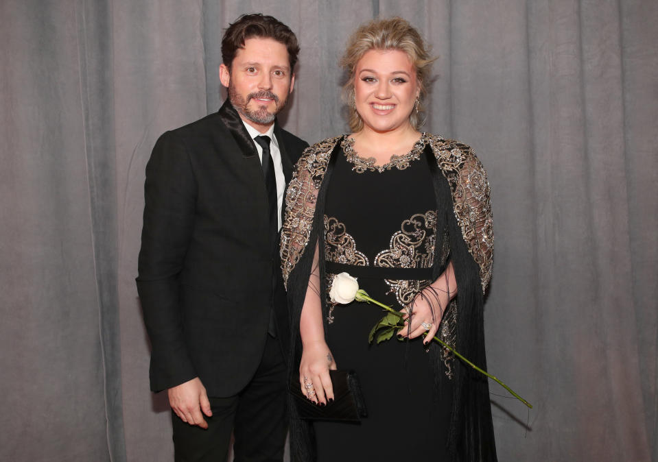 NEW YORK, NY - JANUARY 28:  Brandon Blackstock and recording artist Kelly Clarkson attend the 60th Annual GRAMMY Awards at Madison Square Garden on January 28, 2018 in New York City.  (Photo by Christopher Polk/Getty Images for NARAS)