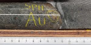 Visible gold in hole P23-2490, with a corresponding assay result of 691.50 g/t gold over 0.9m